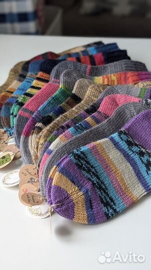 Теплые вязаные носки ручной работы из шерсти