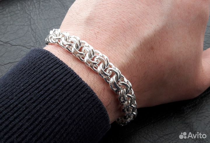 Серебряный браслет 925 пробы,Бисмарк,21 см