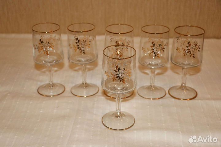 Фужеры с рисунком СССР. Богемия. 6 шт +1 (новые)