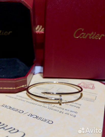 Золотой браслет cartier гвоздь с брилл. 585п