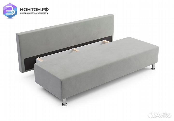 Диван еврокнижка Канна велюр серый