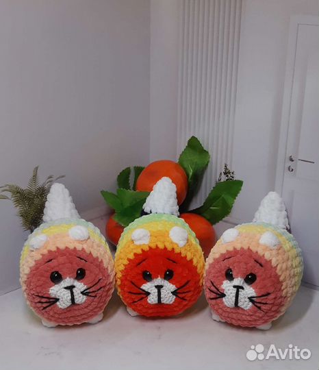 Мягкая игрушка кот батон ручной работы