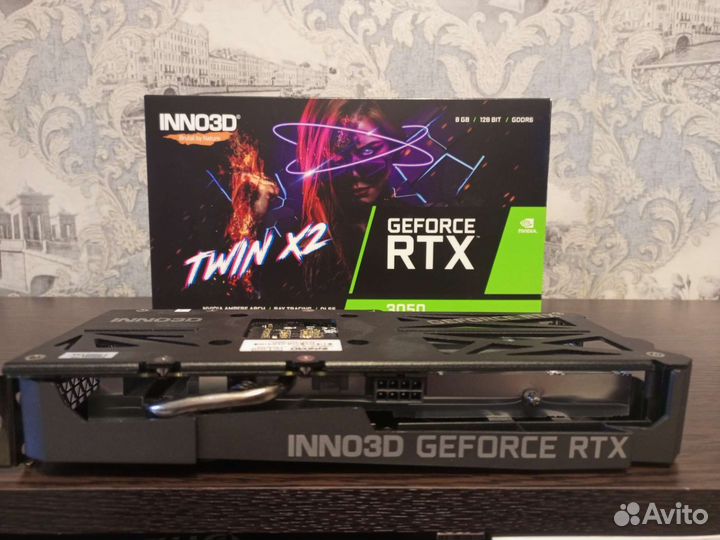 Видеокарта Inno3D GeForce RTX 3050 twin X2 8гб