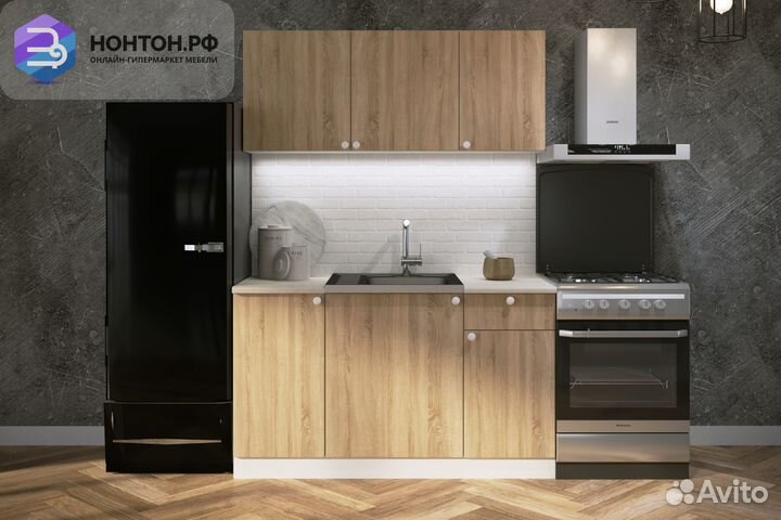 Кухня Ронда 1.4м лдсп ясень анкор