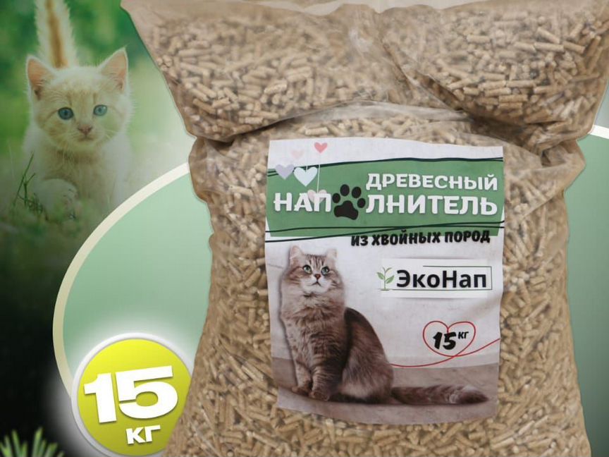 Наполнитель древесный для кошачьего туалета