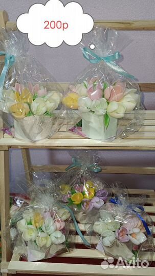 Мыло ручной работы,букеты из мыла