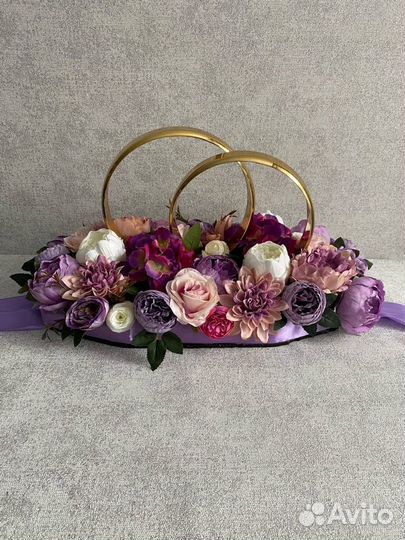 Свадебные украшения на машину (Лавандовые)