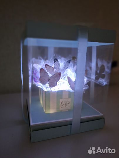 Коробочка из светящиеся бабочек