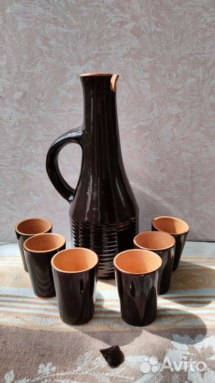 Керамика СССР: кувшины, пепельница, стопки