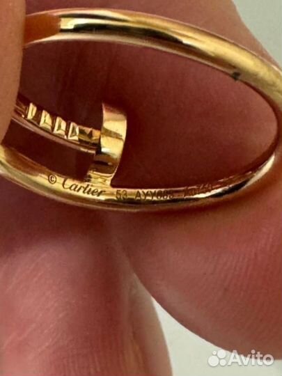 Золотое кольцо гвоздь Cartier