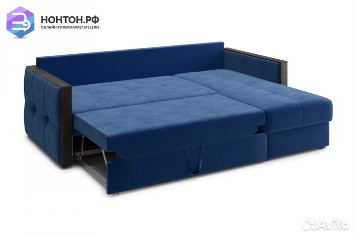 Диван угловой дельфин Инсайд темно-синий