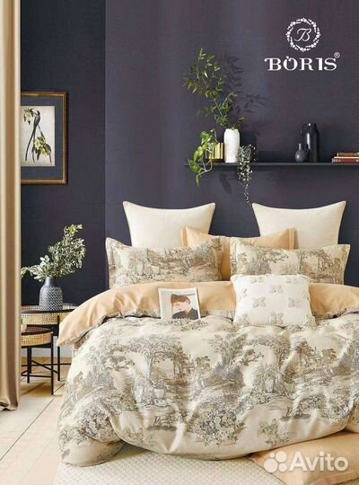 Белье постельное Boris, хлопок,простынь на резинке