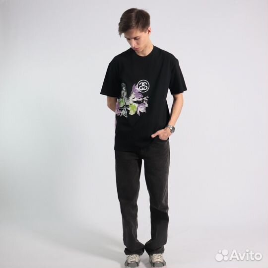 Футболка stussy черная стильная