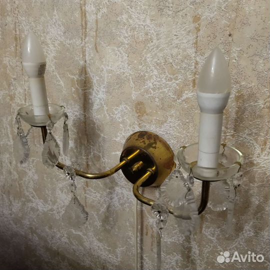 Настенный светильник бра хрусталь Чехословакия