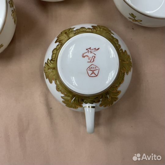 Фарфоровые чашки «барбарис» Вербилки СССР (сзр)