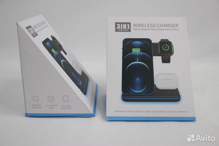 Беспроводная зарядка 3 в 1 Wireless charger