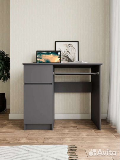 Письменный компьютерный стол графит и белый