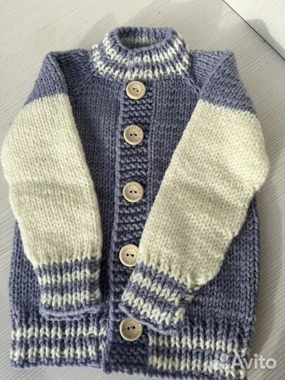 Детская вязаная кофта бомбер ручная работа