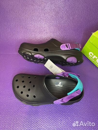 Crocs Сабо ALL terrain clog черные С фиолетовым