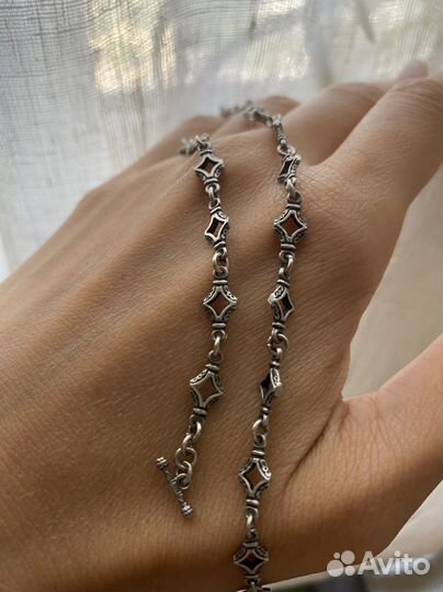 Серебряная цепочка и браслет