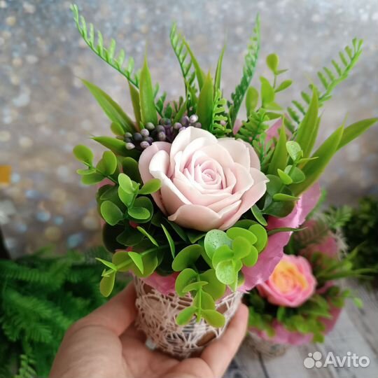 Мини букет на 8 марта подарок мыло ручной работы