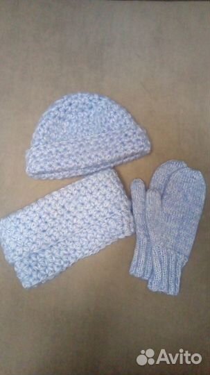 Комплект шапка, снуд и рукавицы