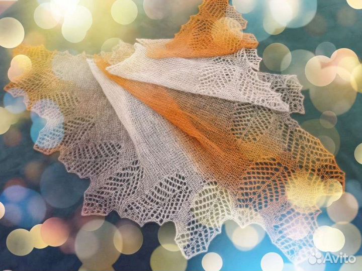 Шаль с листиками