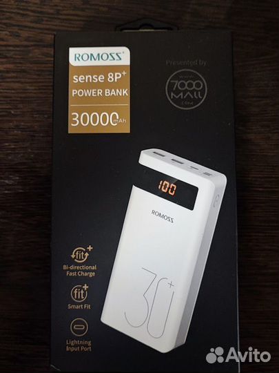 Аккумулятор павербанк 30000 mAh Romoss sense 8P+