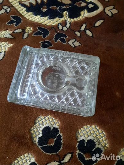 Чернильница старинная ажурное стекло