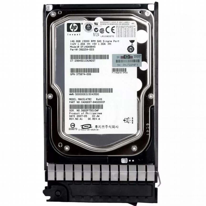 [DF146A9845] Жесткий Диск Hp 146gb Sas 3,5" Hdd Df146a9845
