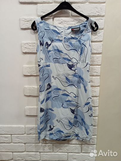 Голубое платье с рыбками S
