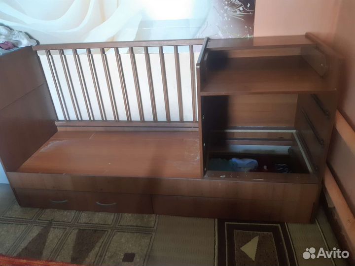 Детская кроватка трансформер с комодом