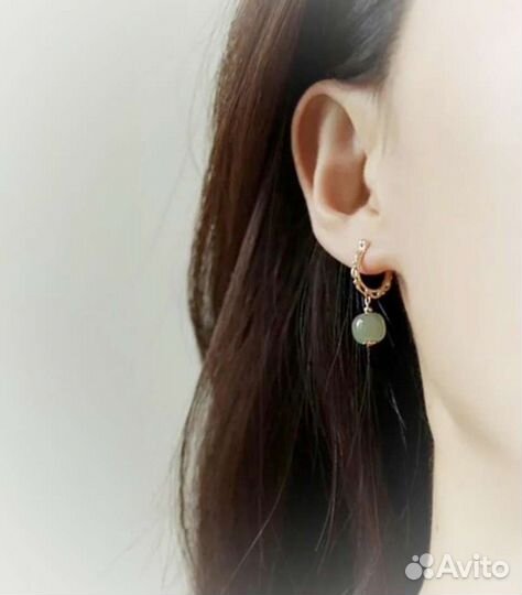Серьги с Нефритом