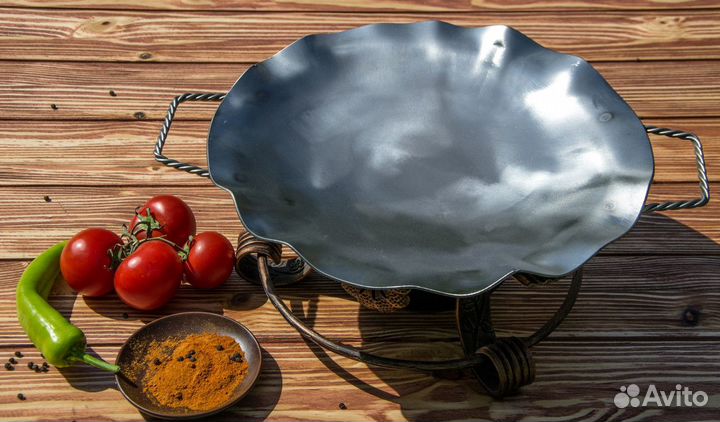 Садж из нержавейки - Витые ручки