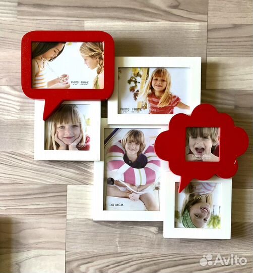 Фоторамки бело-красные