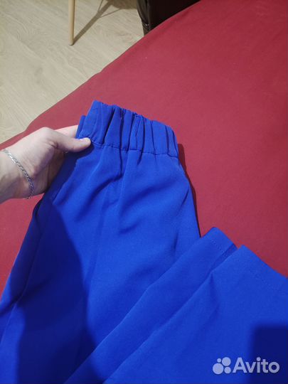 Брюки женские зауженные с высокой посадкой синие