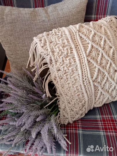 Наволочка декоративная макраме