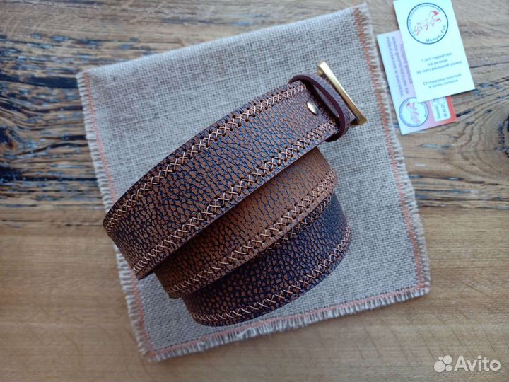 Кожаный ремень ручной работы