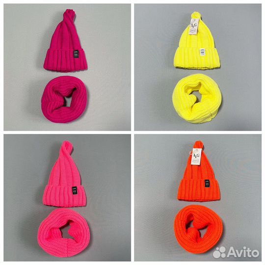 Зимняя шапка снуд на флисе