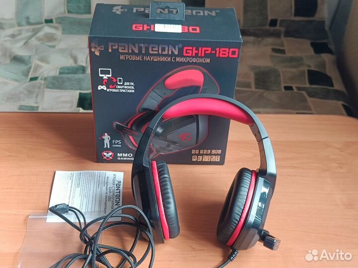 Наушники игровые компьютерные проводные с микрофон