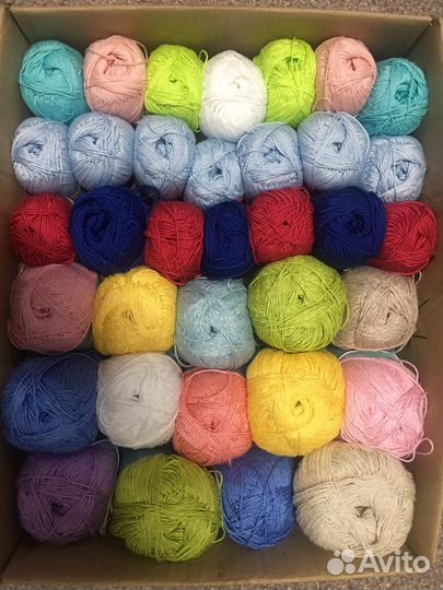 Пряжа новая, разная, хлопок и не только