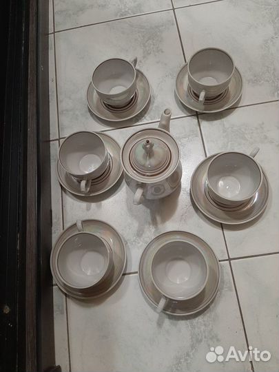 Чайный Сервиз Перламутр СССР на 6 персон - 1968 г