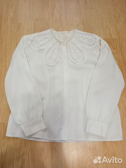 Белая блузка школьная 44