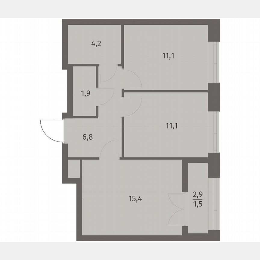 2-к. квартира, 52,1 м², 3/11 эт.