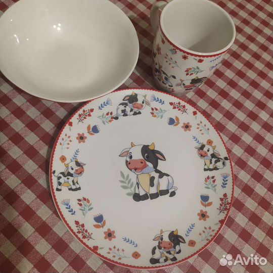 Детский сервиз тарелки чашка