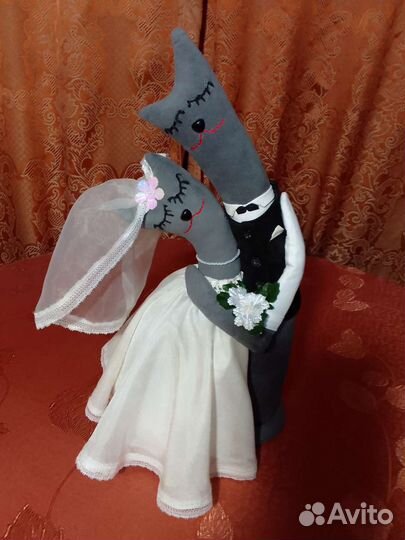 Свадебные коты, котики - неразлучники текстильные