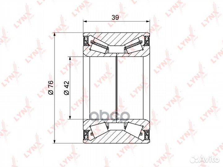 Подшипник ступицы задний (с ABS, 39x42x76) подх