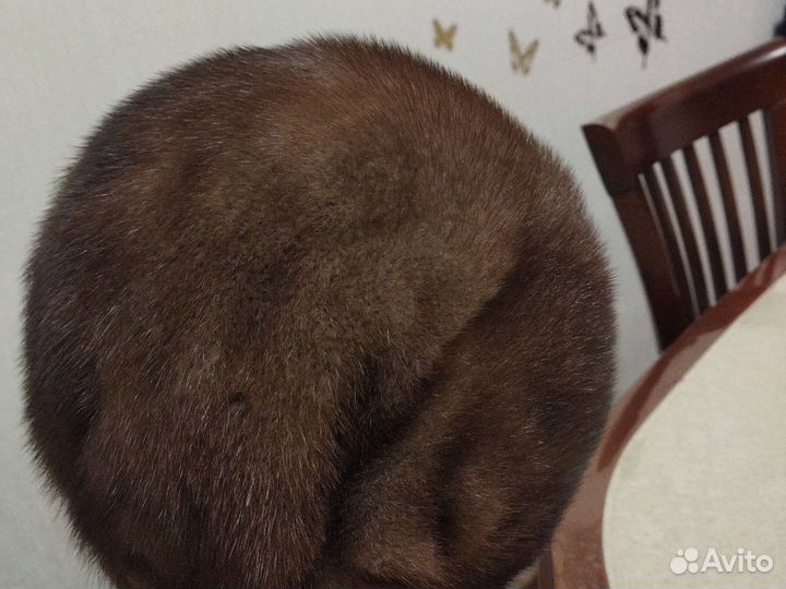 Шапка норковая женская орех