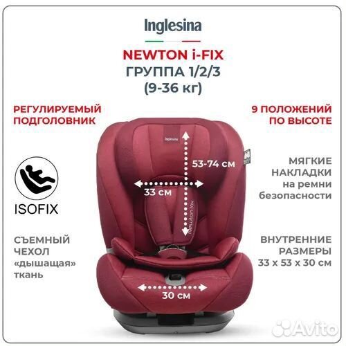 Автокресло Inglesina Newton 1/2/3 Red