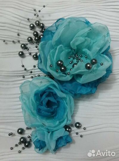 Украшение цветы из вуали